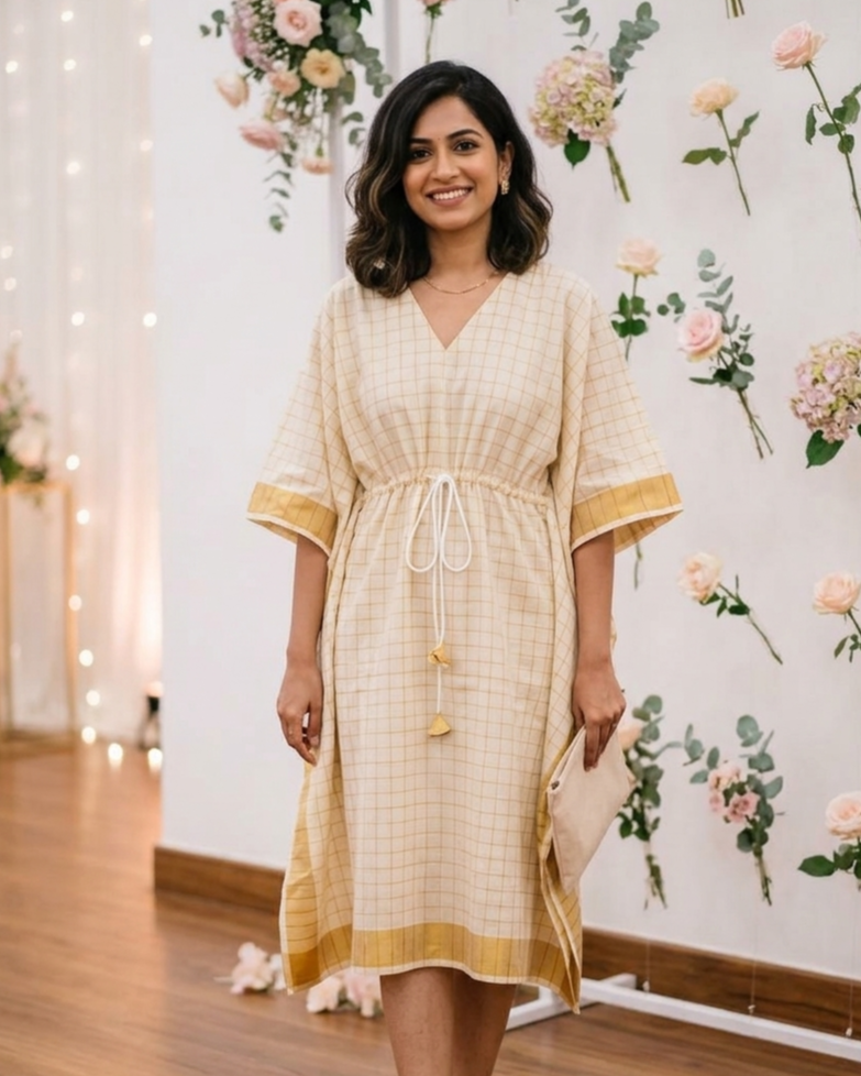 Ethnic Checked Caftan