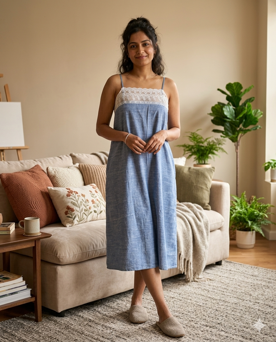 Blue Lace Detail Lounge wear
