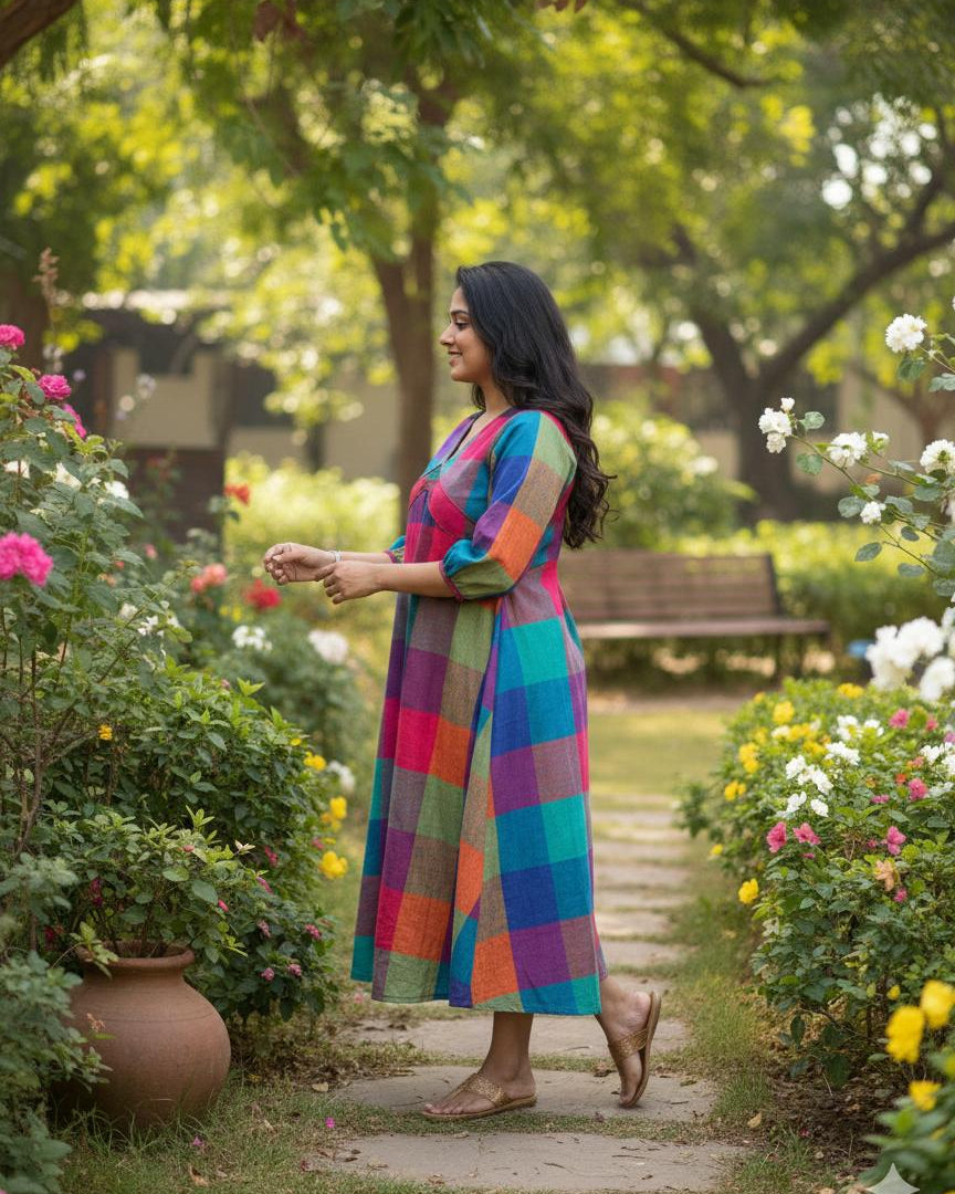 Madras Check Dress