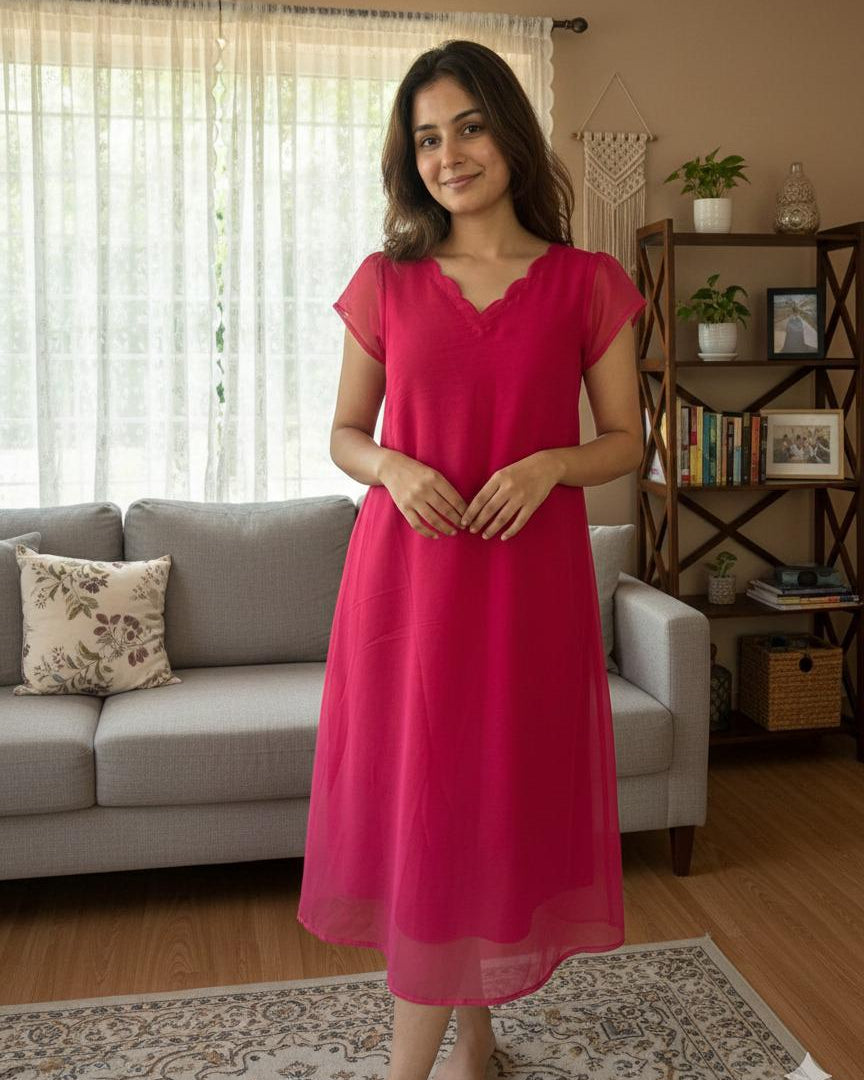 Scallop Neck Dress