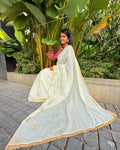 Lotus Embroidered Saree
