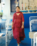 Maroon Gotapatti Detail Anarkali (3 piece set)