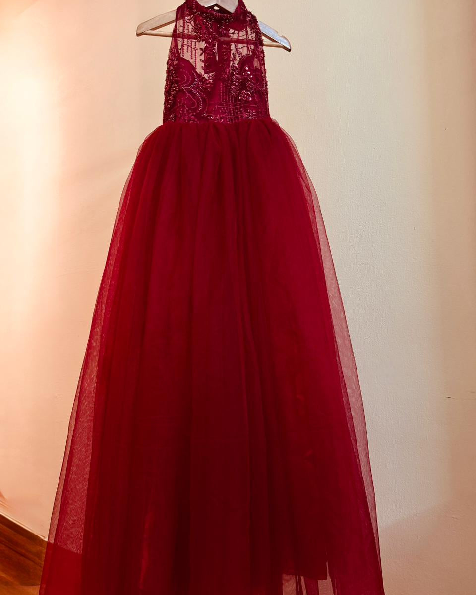 Red Tulle Halter neck Birthday Dress