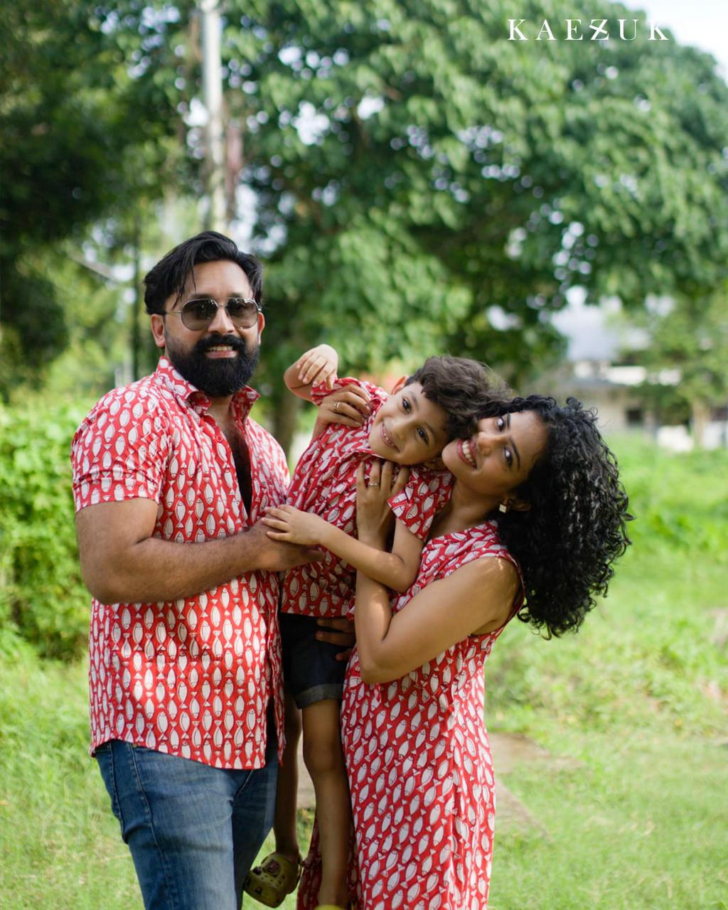 Fish Print Family Twinning Combo