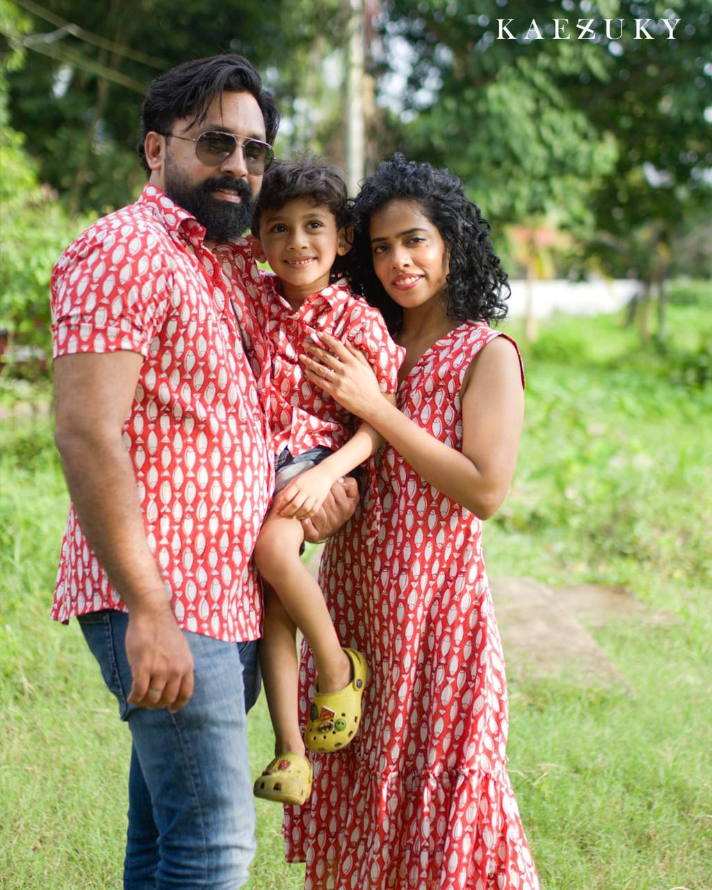 Fish Print Family Twinning Combo