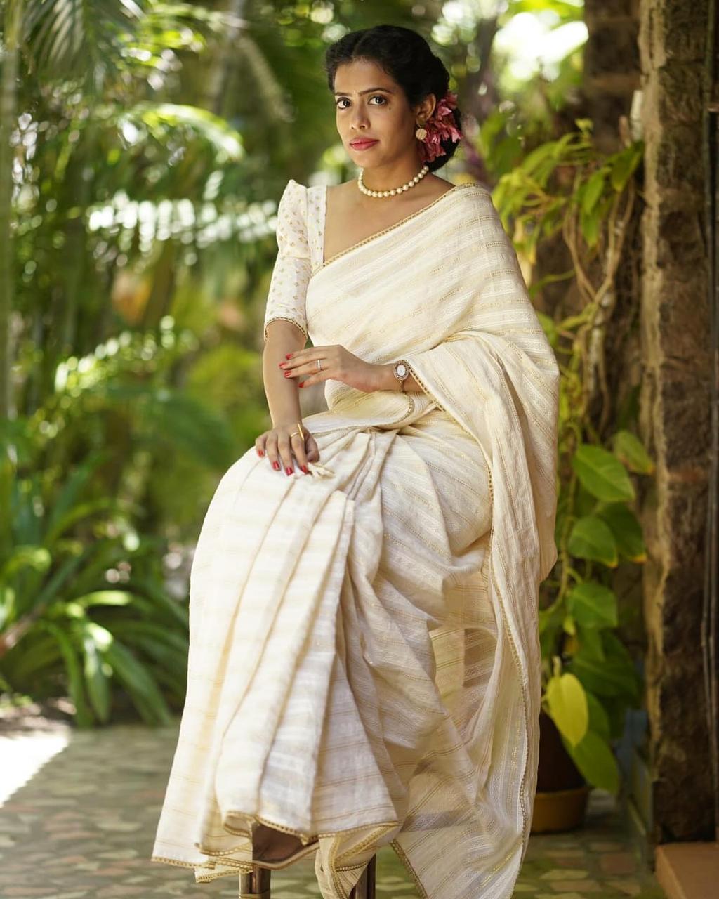 Onam Striped Saree