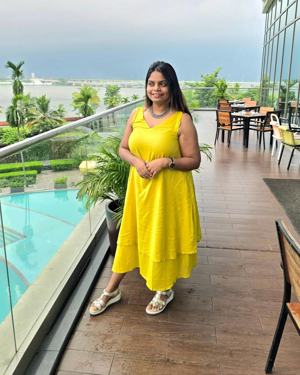 Two Layer Yellow Dress