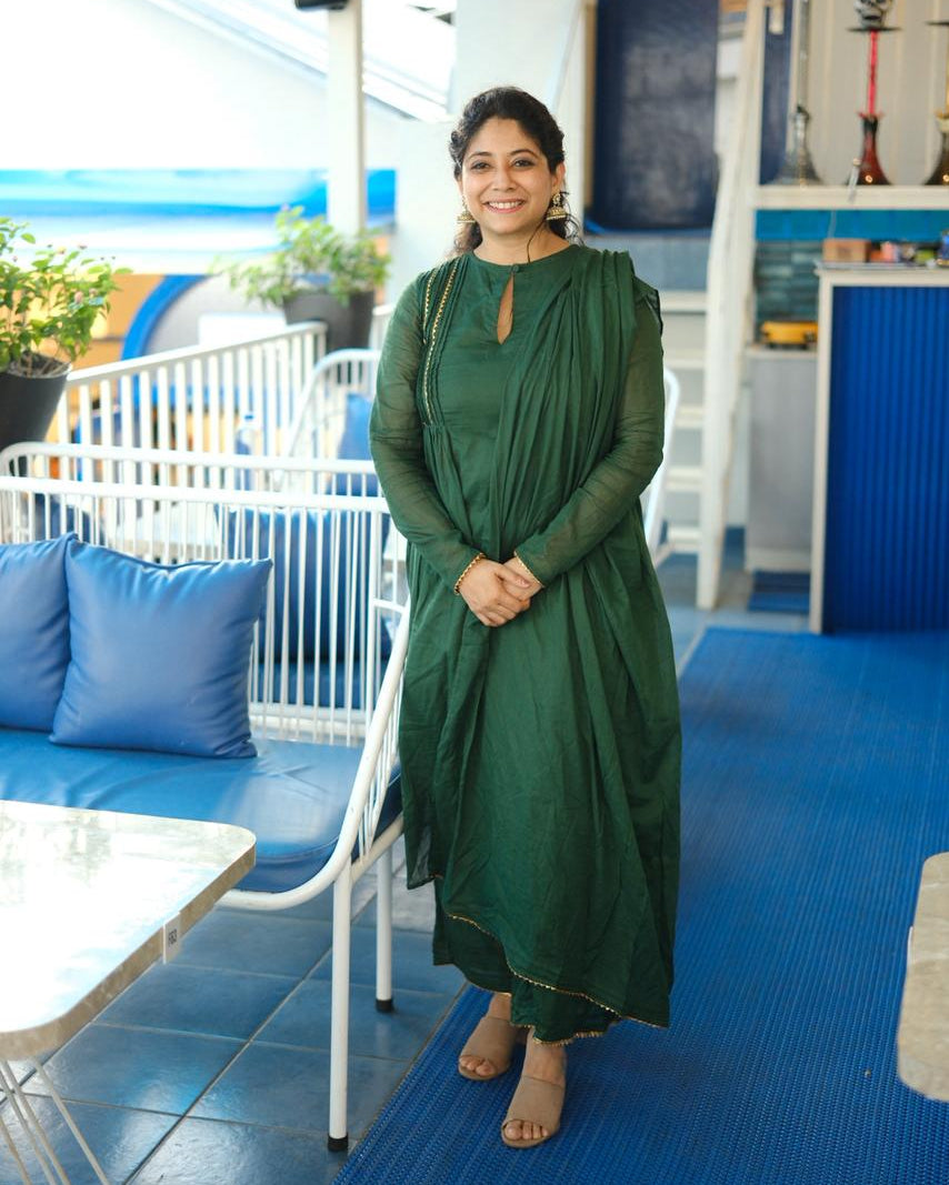 Green Gotapatti Detail Anarkali (3 piece set)