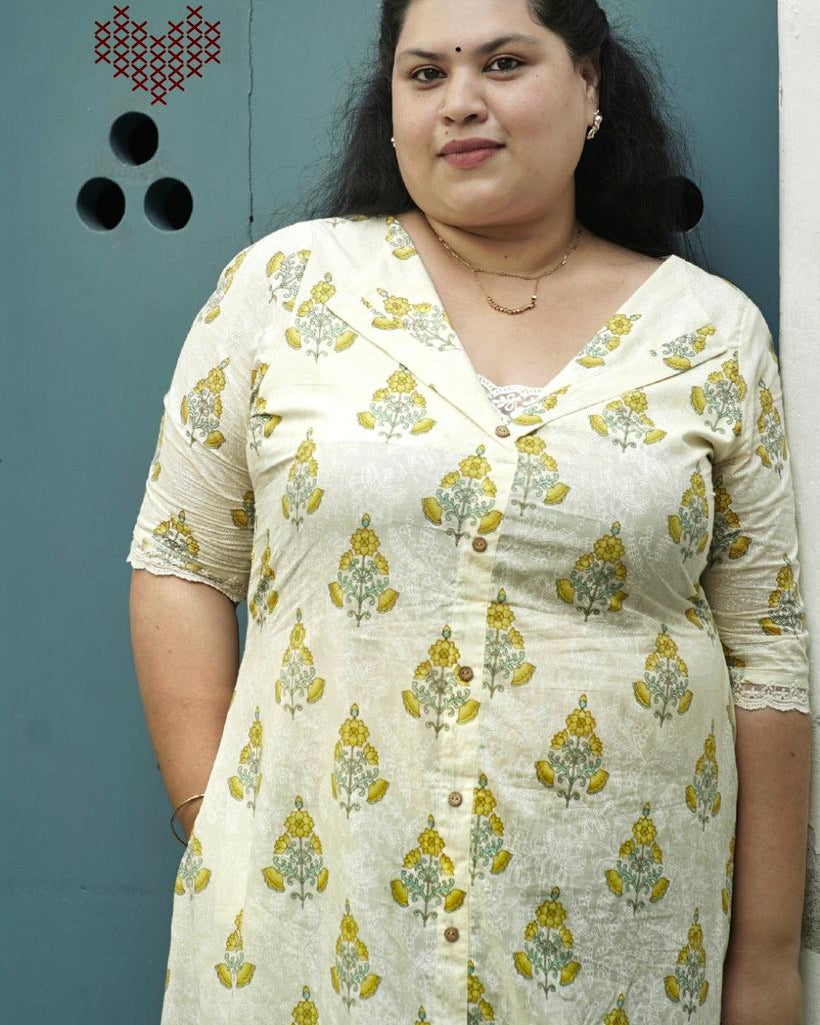Yellow Floral Casual Dress