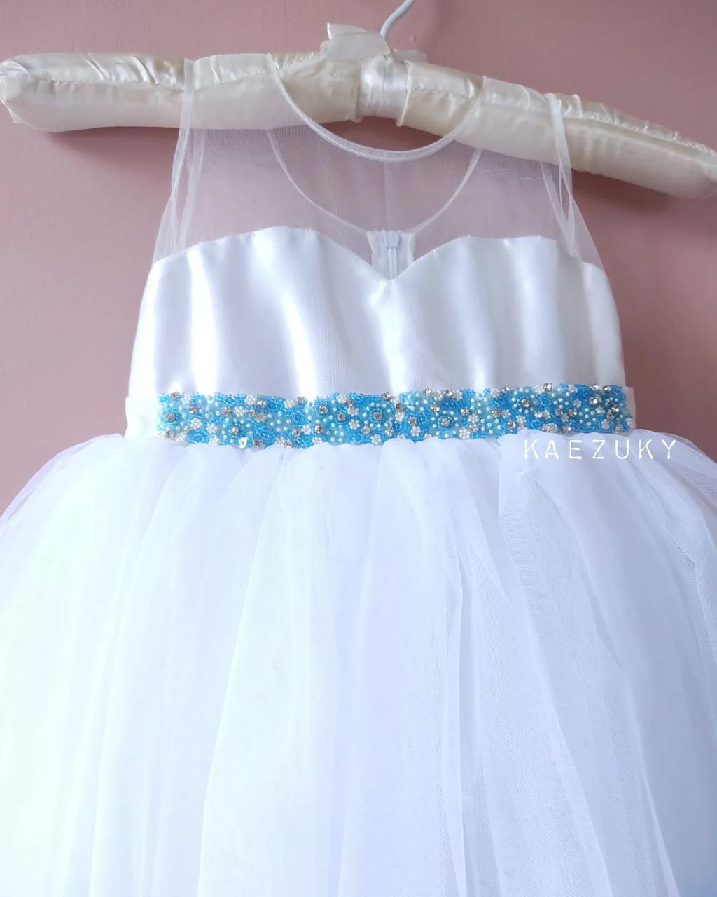 White & Blue Birthday Dress