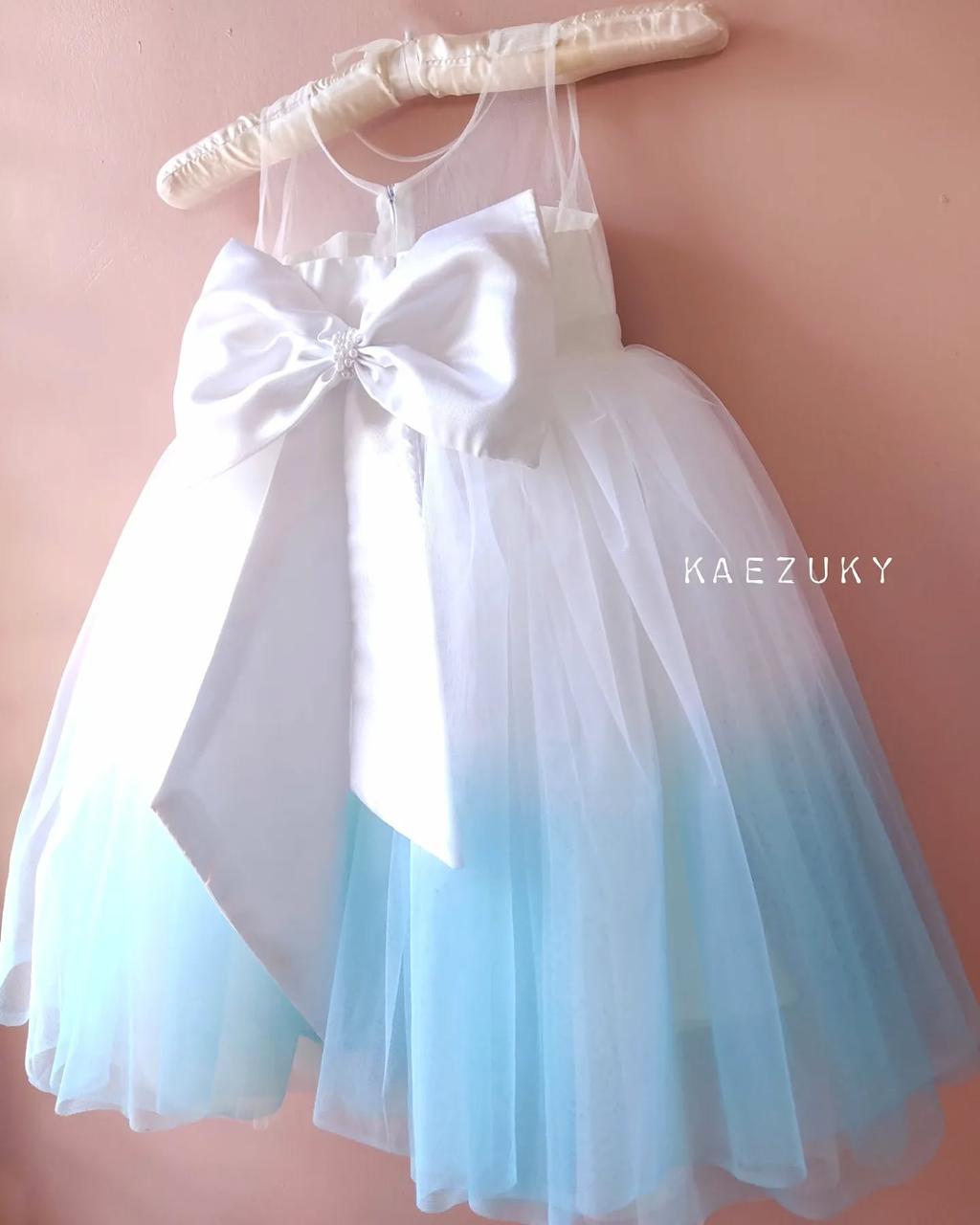 White & Blue Birthday Dress