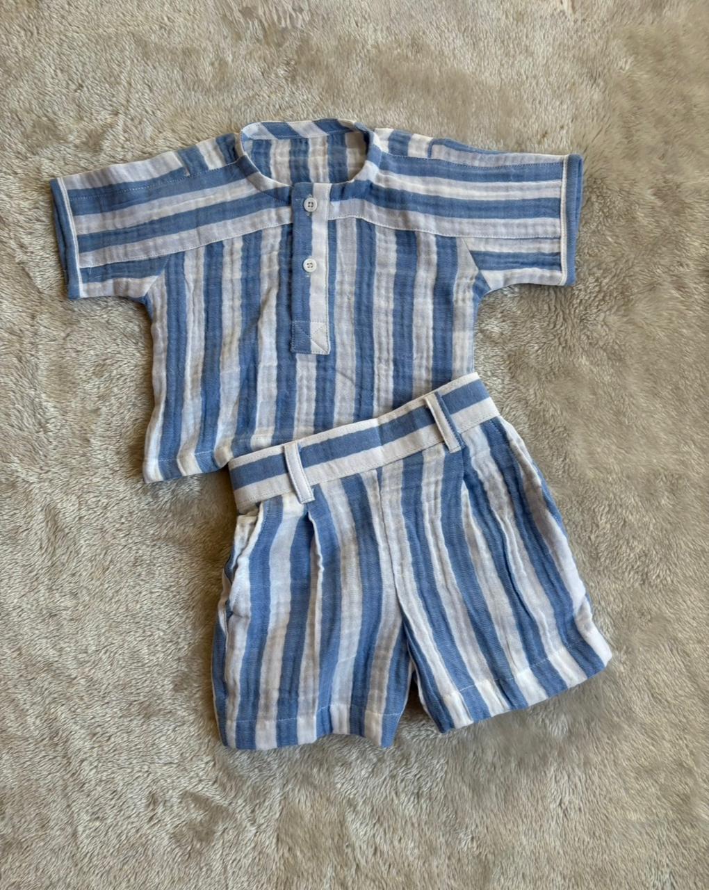 Boys Blue Striped  Set