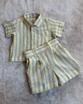 Boys Yellow & Blue Striped Set