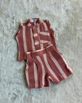 Boys Mauve Striped  Set
