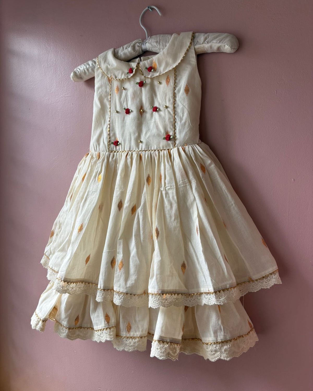 Off white Rose Layered Dress
