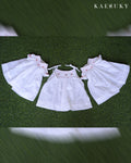 White Shirring Baby Dress